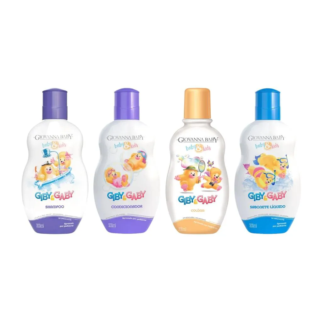 KIT GIOVANNA BABY GIBY SH 200ML+COND 200ML+COL 200ML+SAB 200