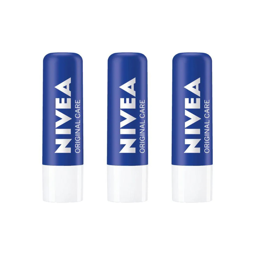 PROTETOR LABIAL NIVEA 4,8G ORIGINAL CARE - KIT C/ 3UN