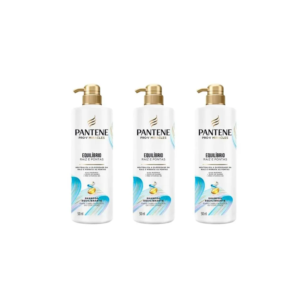 SHAMPOO PANTENE PUMP EQUILIBRIO 510ML-KIT C/3UN