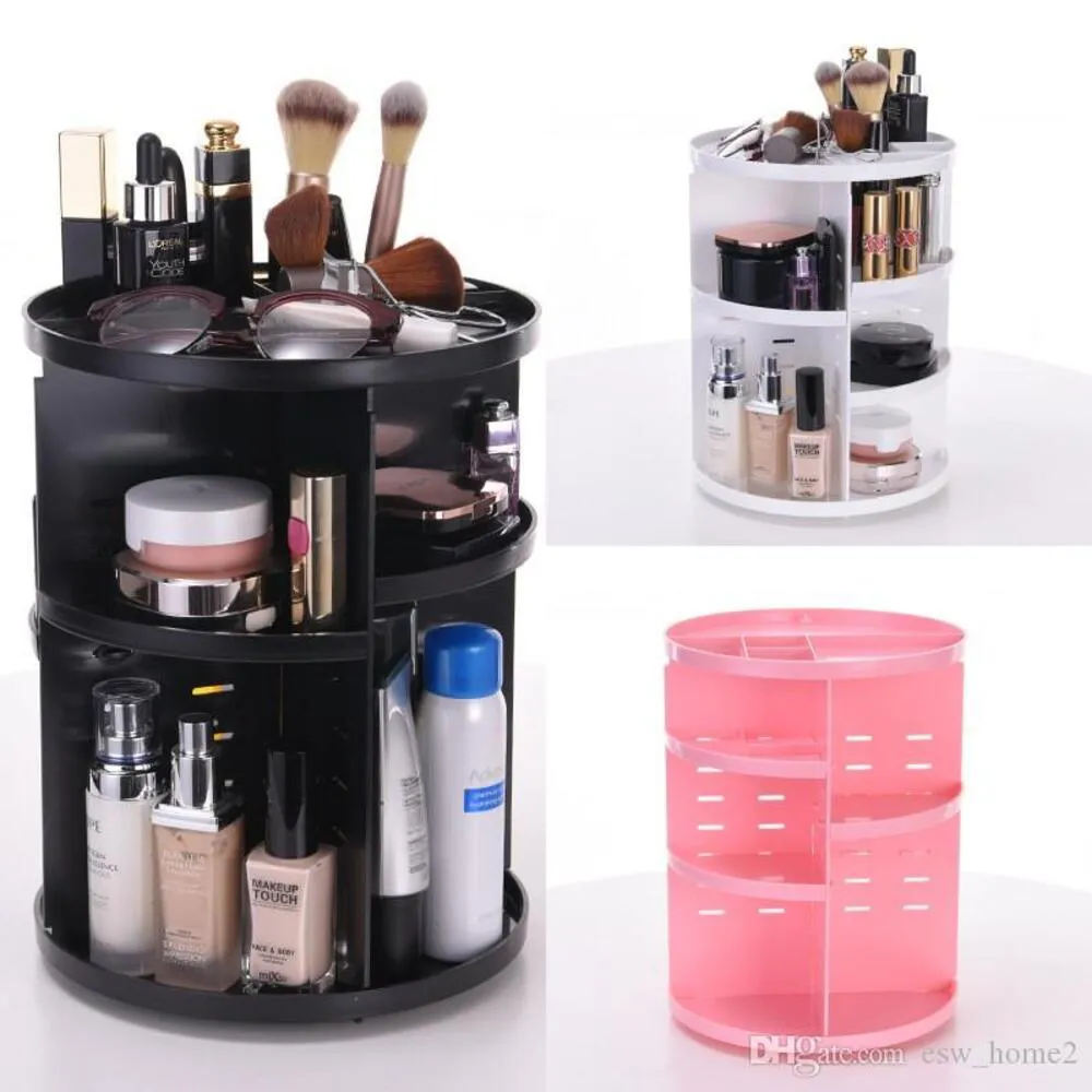 SUPORTE GIRATóRIO ORGANIZADOR DE MAQUIAGEM – 3 ANDARES, ROTAçãO 360º, AJUSTáVEL, IDEAL PARA COSMéTICOS, PERFUMES E HIDRA Branco