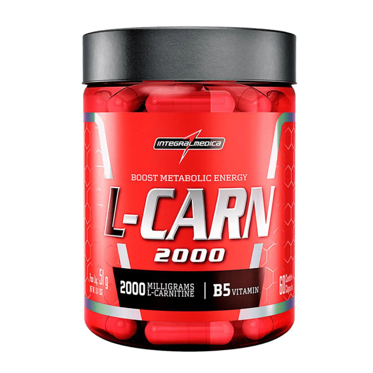 L-CARNITINA 2000MG INTEGRALMEDICA 60 CAPSULAS SEM Sabor