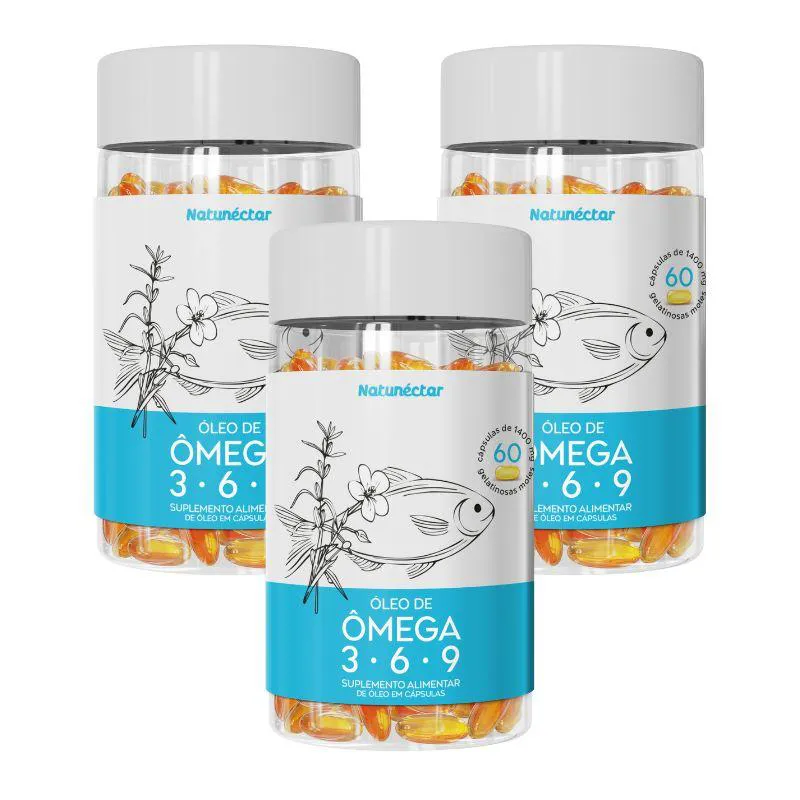 KIT ÓLEO DE ÔMEGA 3-6-9  NATUNECTAR - 3 UNID (180 CáPSULAS)