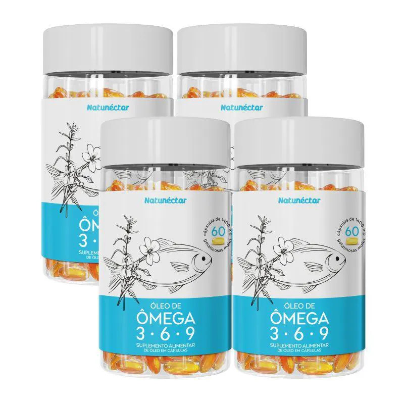 KIT ÓLEO DE ÔMEGA 3-6-9  NATUNECTAR - 4 UNID (240 CáPSULAS)