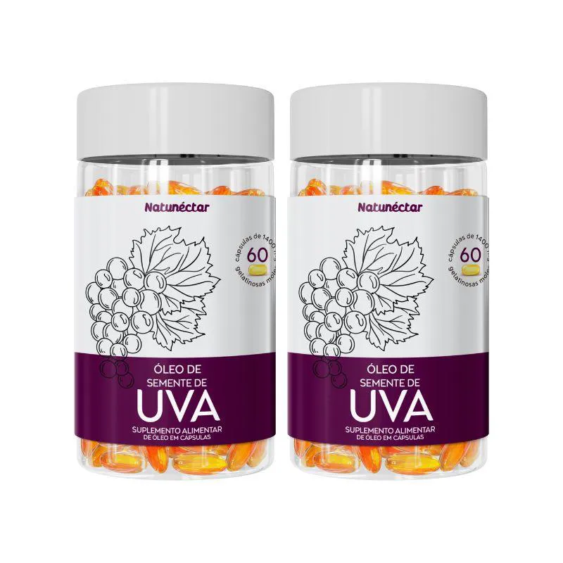 KIT ÓLEO DE SEMENTE DE UVA NATUNECTAR - 2 UNID (120 CáPSULAS)