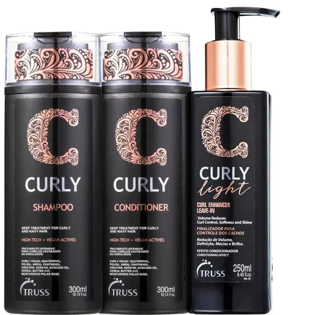 TRUSS CURLY SHAMPOO E CONDICIONADOR 300ML + CURLY LIGHT 250ML