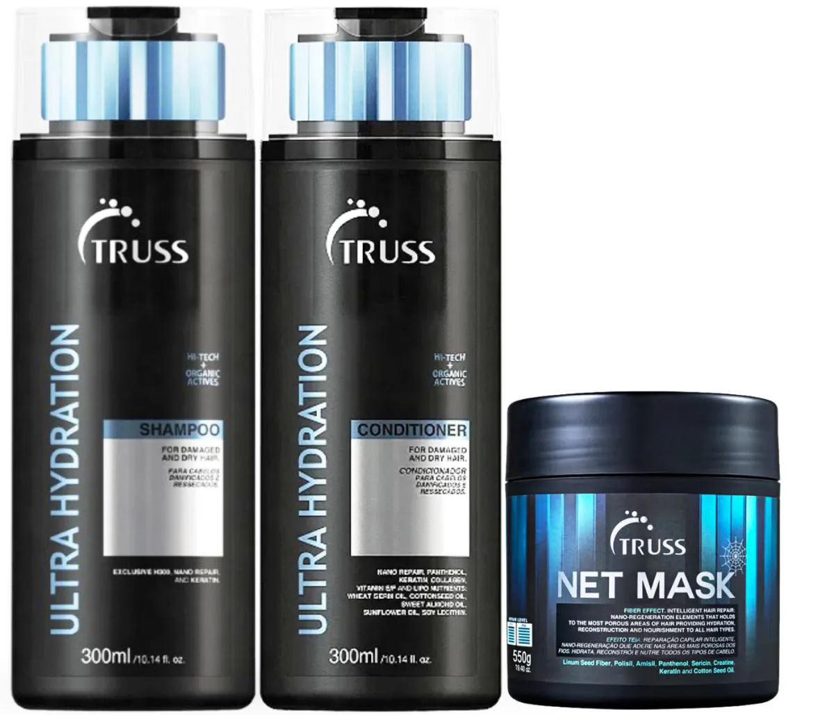 TRUSS ULTRA HYDRATION SHAMPOO E CONDICIONADOR 300ML + NET MASK 550G