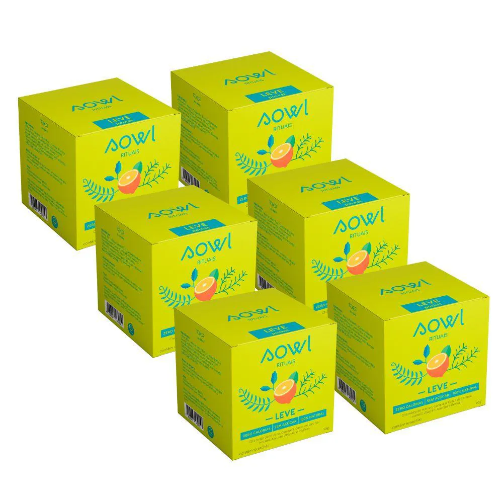 CHá LEVE SOWL HIBISCO ABACAXI CARQUEJA PSYLLIUM 60 SACHêS