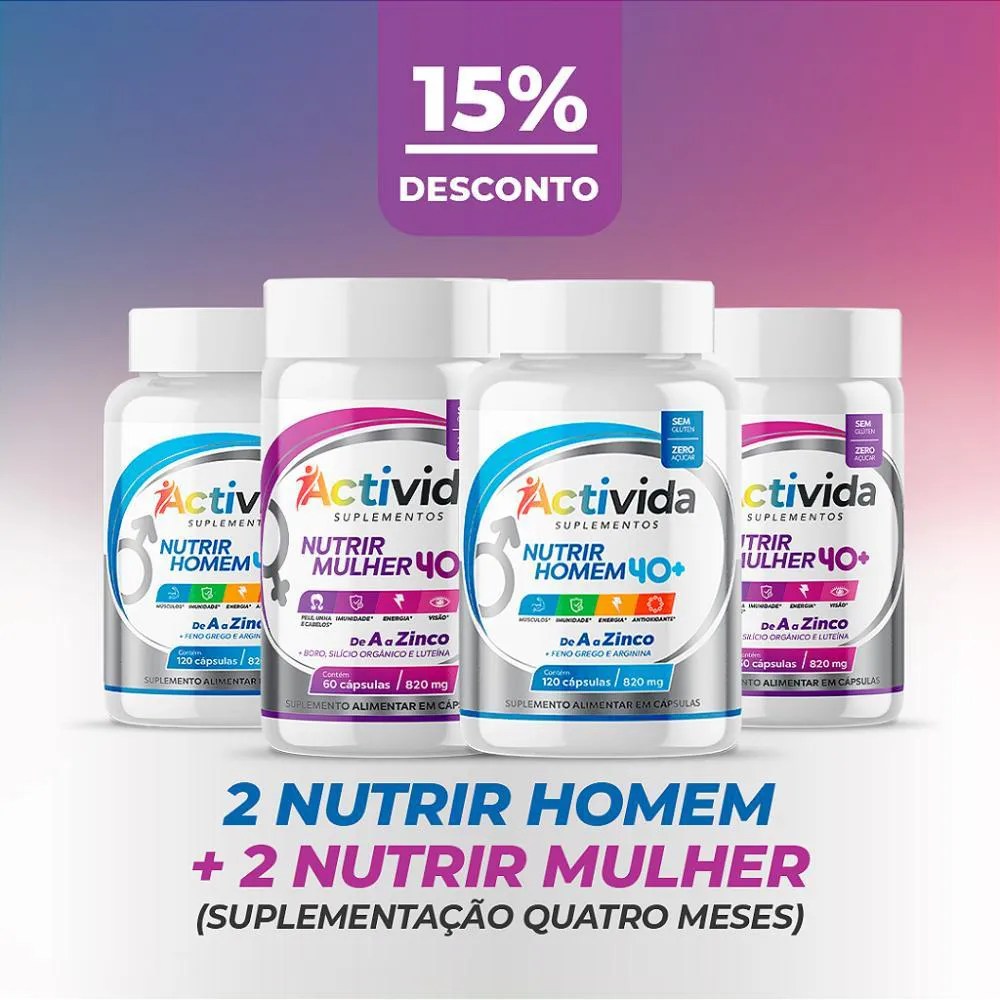 COMBO - 2 NUTRIR HOMEM + 2 NUTRIR MULHER