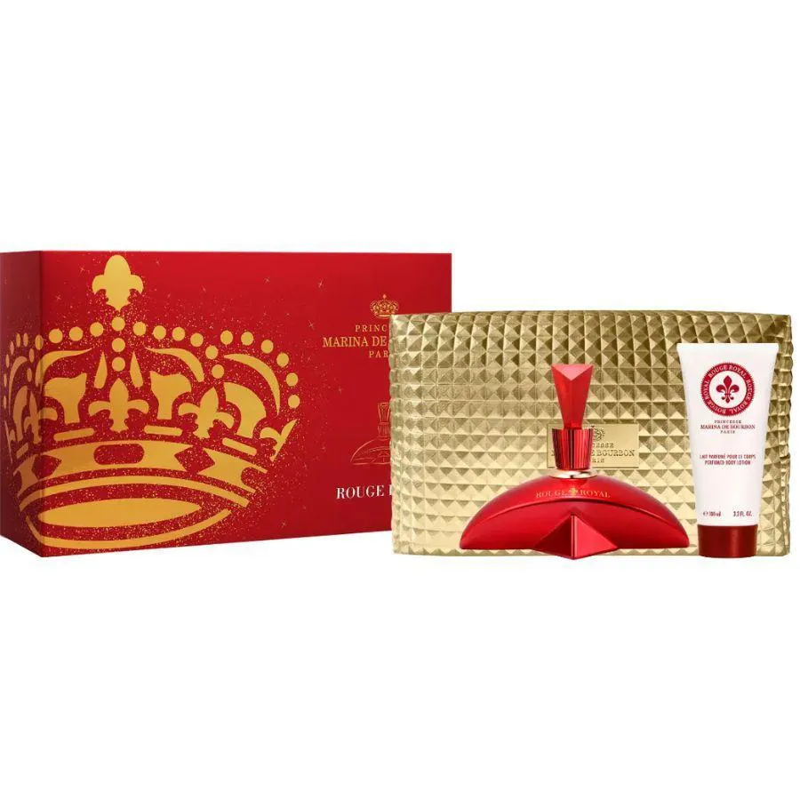 KIT ROUGE ROYAL ( PERFUME EAU DE PARFUM 100ML + BODY LOTION 100ML + NéCESSAIRE )