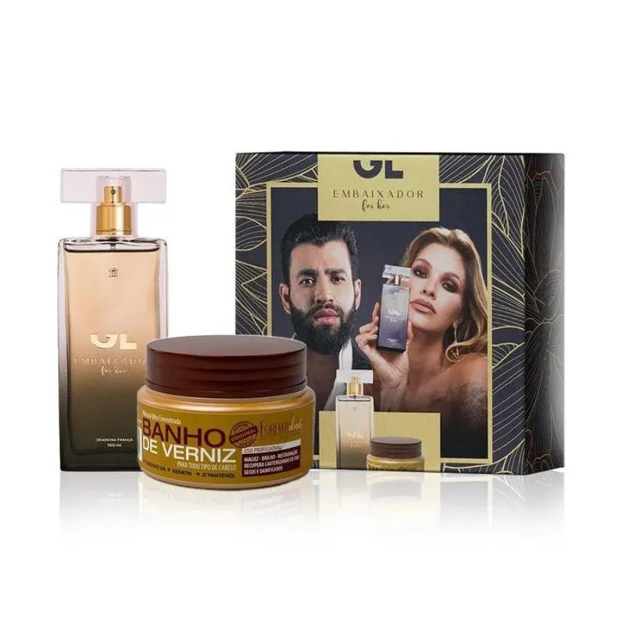 KIT GL EMBAIXADOR FOR HER  ( PERFUME 100ML + MáSCARA CAPILAR FOREVER LISS 40G )