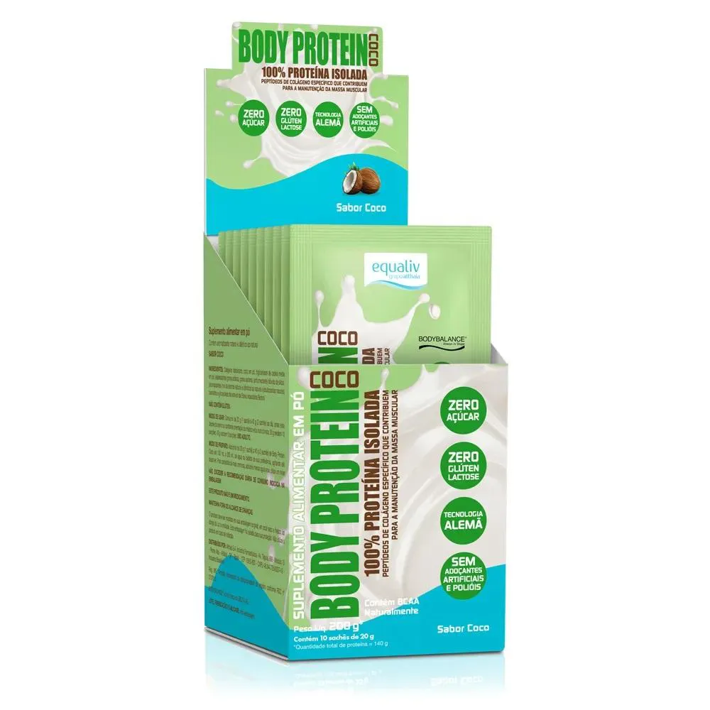 BODY PROTEIN COCO EQUALIV PROTEíNA COLáGENO 10 SACHêS 20G