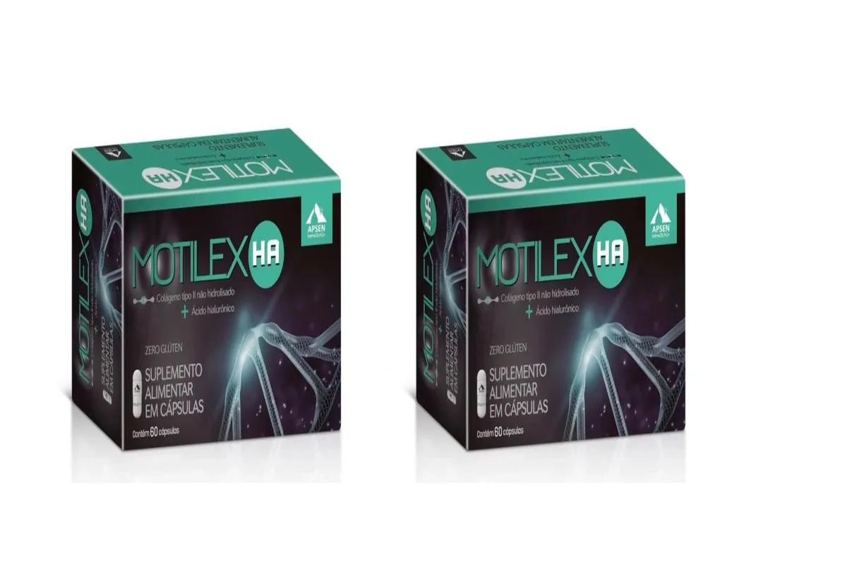 KIT 2 MOTILEX HA APSEN COLáGENO TIPO 2 + HIALURôNICO 60CP