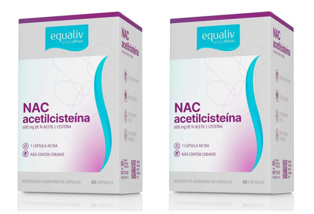 KIT 2 SUPLEMENTO ALIMENTAR EQUALIV NAC ACETILCISTEíNA 60CP