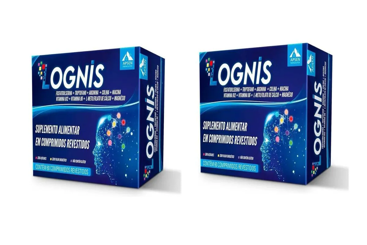 KIT 2 SUPLEMENTO APSEN LOGNIS MAGNéSIO VITAMINA B6 B12 60CP