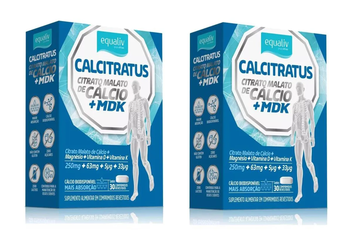 KIT 2 SUPLEMENTO EQUALIV CALCITRATUS CITRATO CáLCIO MDK 30CP