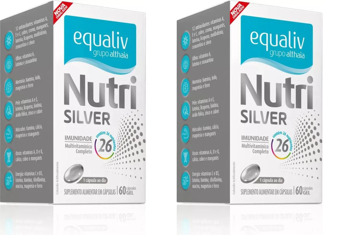 KIT 2 SUPLEMENTO VITAMíNICO 50+ EQUALIV NUTRI SILVER 60CPS