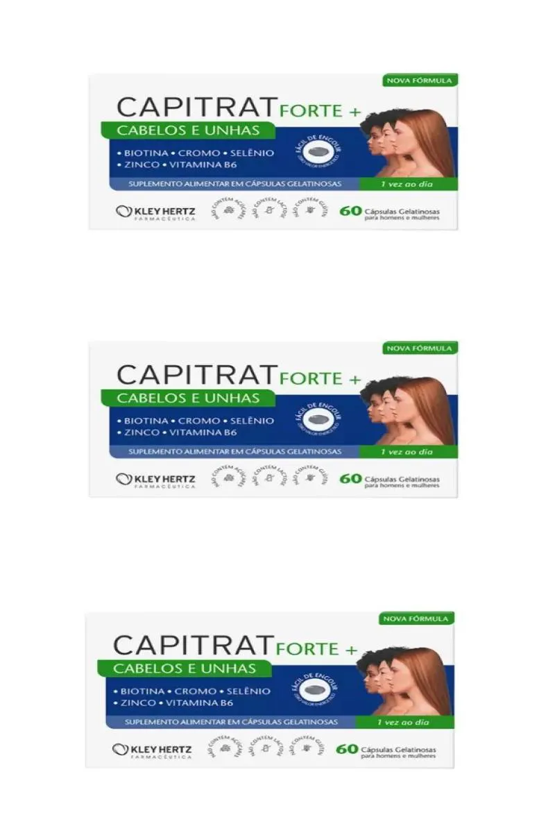 KIT 3 SUPLEMENTO CAPITRAT FORTE+ CABELOS UNHAS BIOTINA 60CP