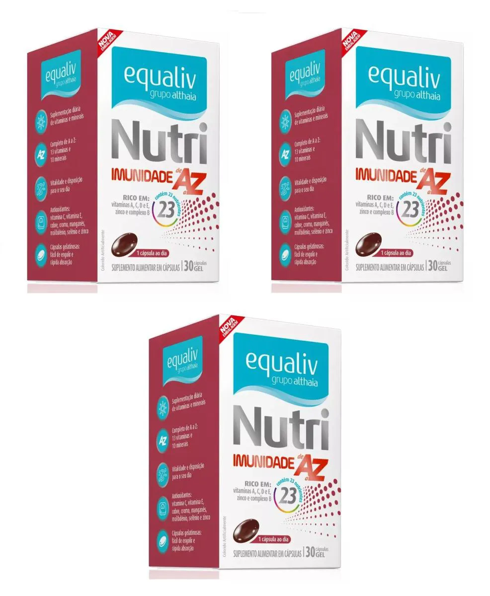 KIT 3 SUPLEMENTO EQUALIV NUTRI IMUNIDADE AZ 30CPS
