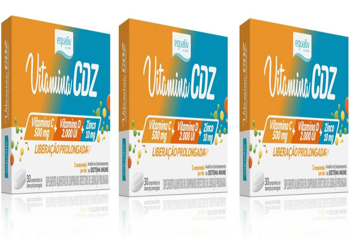 KIT 3 SUPLEMENTO EQUALIV VITAMINA CDZ ZINCO 30COMPS