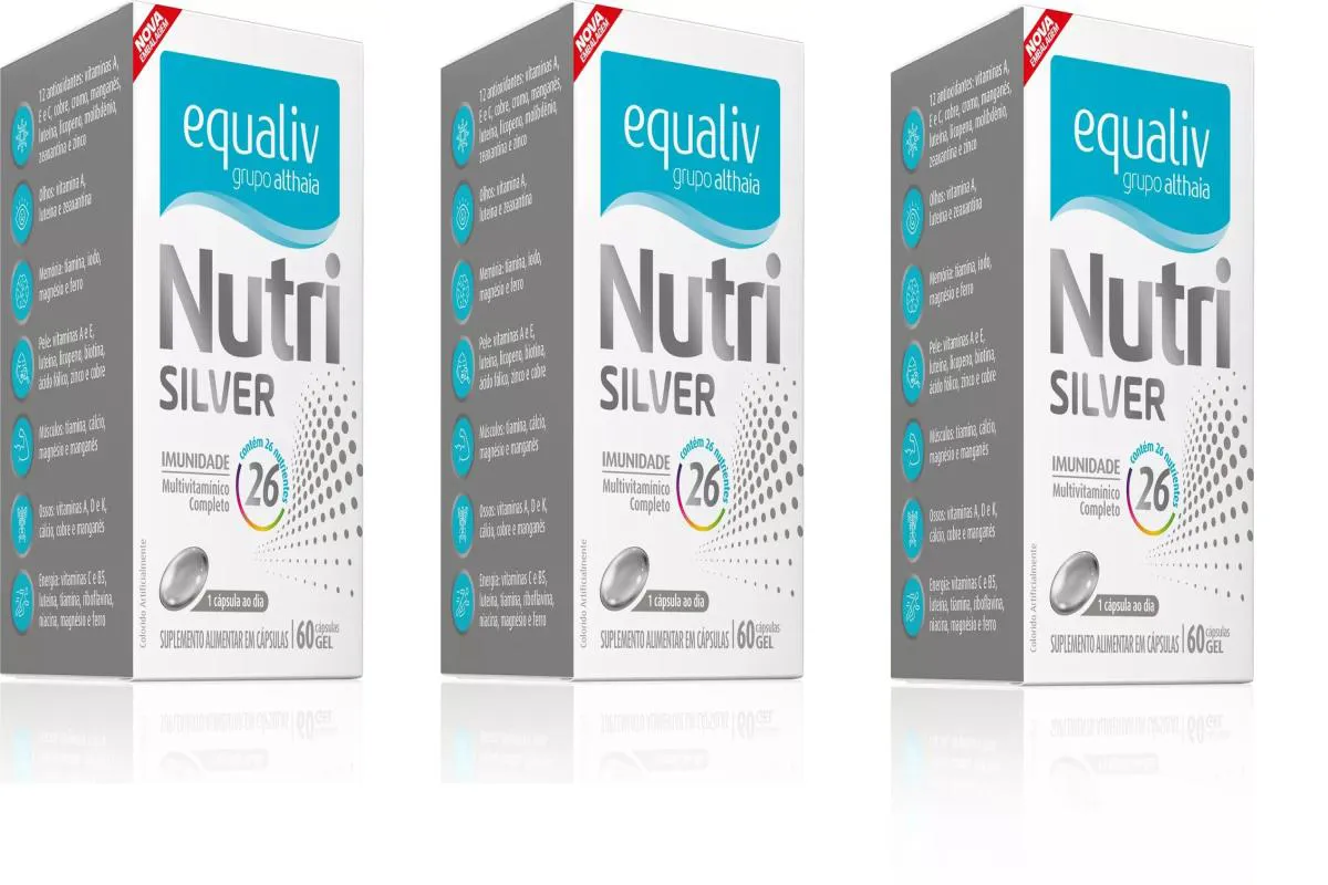 KIT 3 SUPLEMENTO VITAMíNICO 50+ EQUALIV NUTRI SILVER 60CPS
