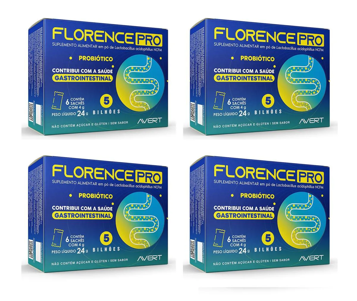 KIT 4 SUPLEMENTO AVERT FLORENCE PRO FLORA INTESTINAL 6SCH