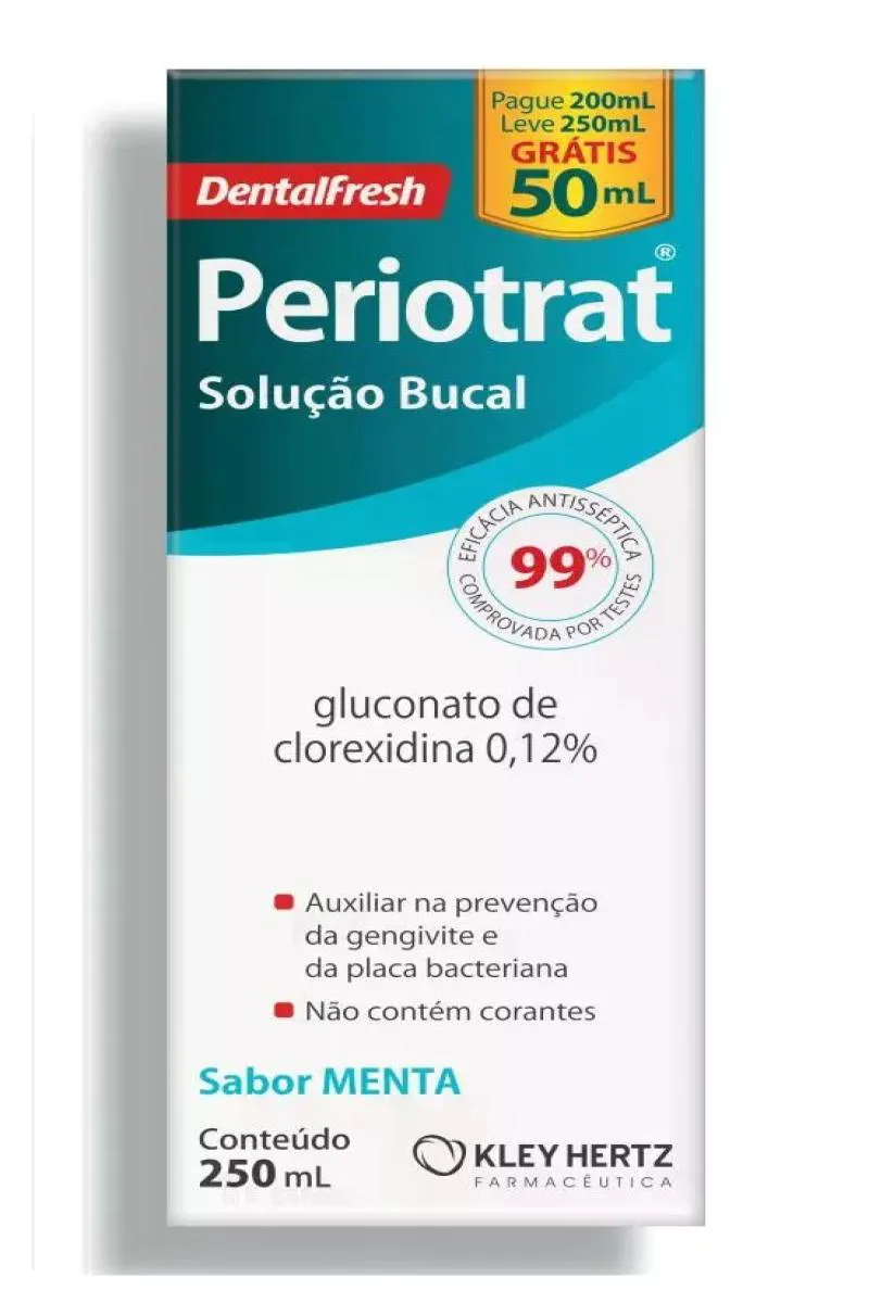 SOLUçãO BUCAL PERIOTRAT SABOR MENTA ANTISSéPTICO 250ML