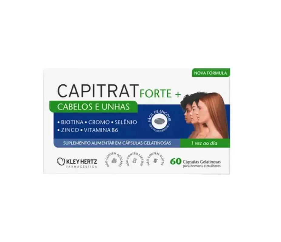SUPLEMENTO CAPITRAT FORTE+ CABELOS E UNHAS BIOTINA 60CPS
