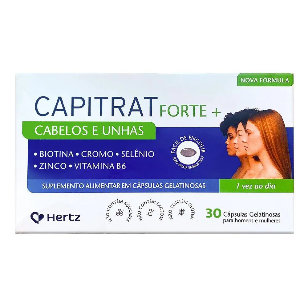 SUPLEMENTO CAPITRAT FORTE+ CABELOS UNHAS BIOTINA 30CPS