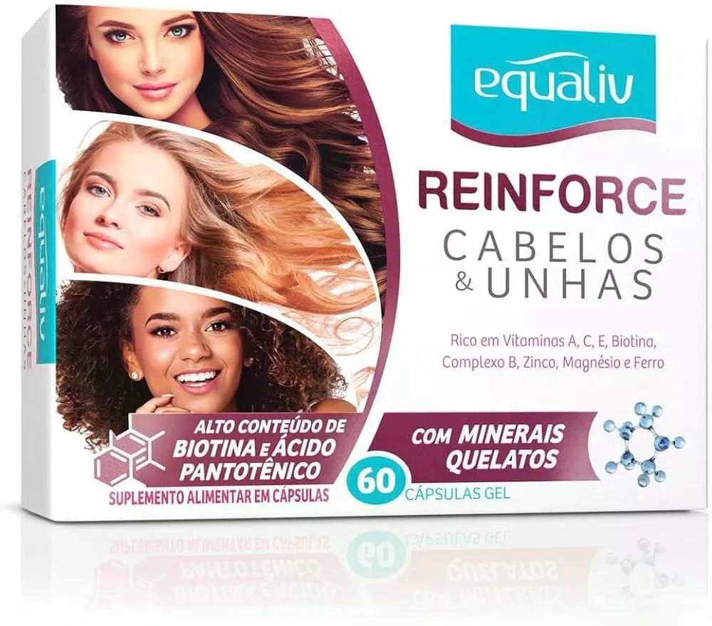 SUPLEMENTO EQUALIV REINFORCE CABELOS E UNHAS BIOTINA 60CPS