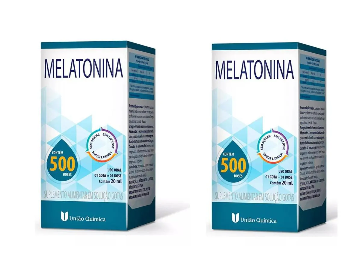 KIT 2 SUPLEMENTO MELATONINA 0,21MG UNIãO QUíMICA COM 20ML