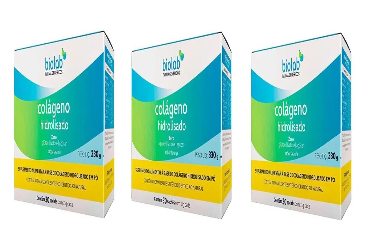 KIT 3 SUPLEMENTO BIOLAB COLáGENO HIDROLISADO PEPTAN 30SCH