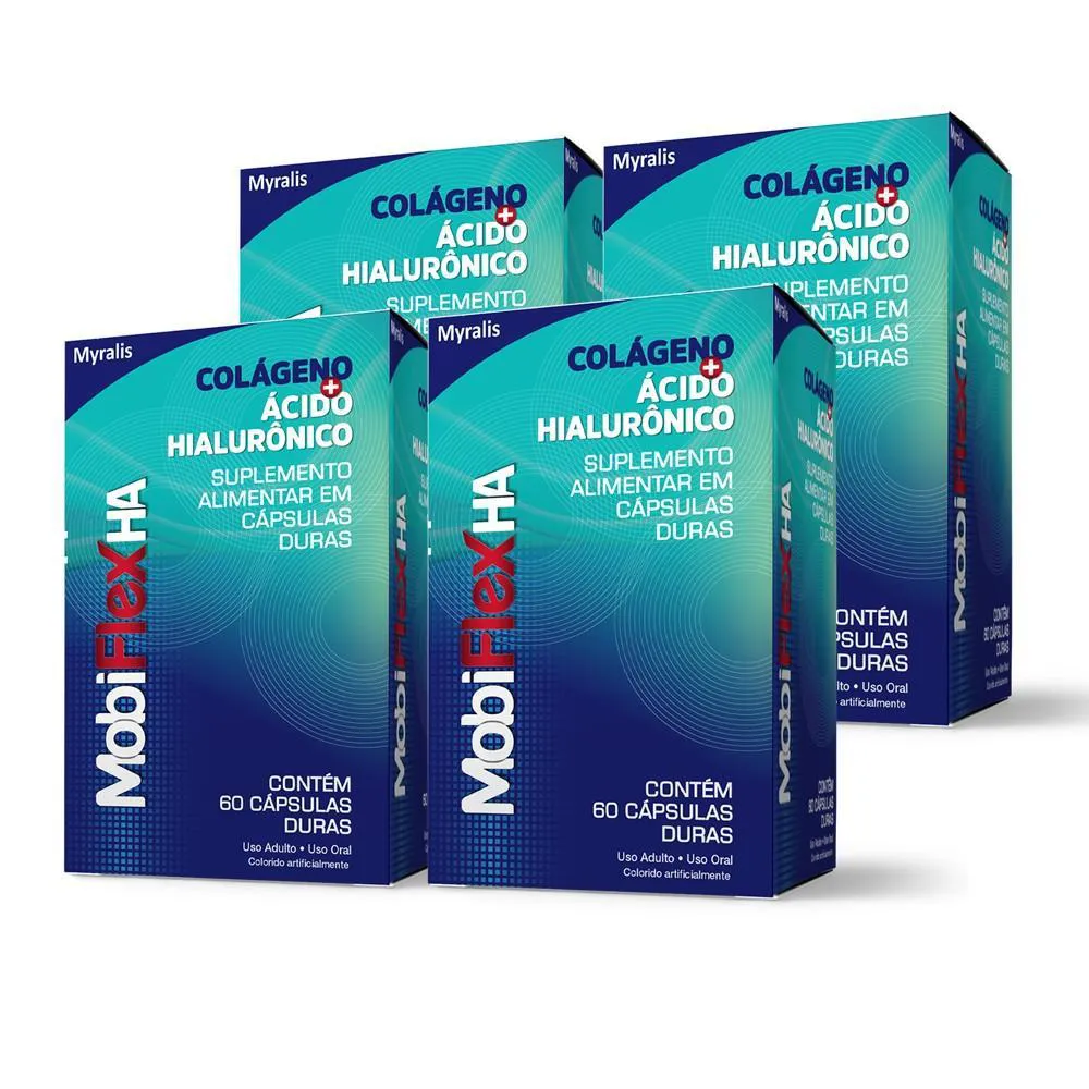 KIT MOBIFLEX HA COLAGENO+ACIDO HIALURONICO CAPS C/60 4 UN.