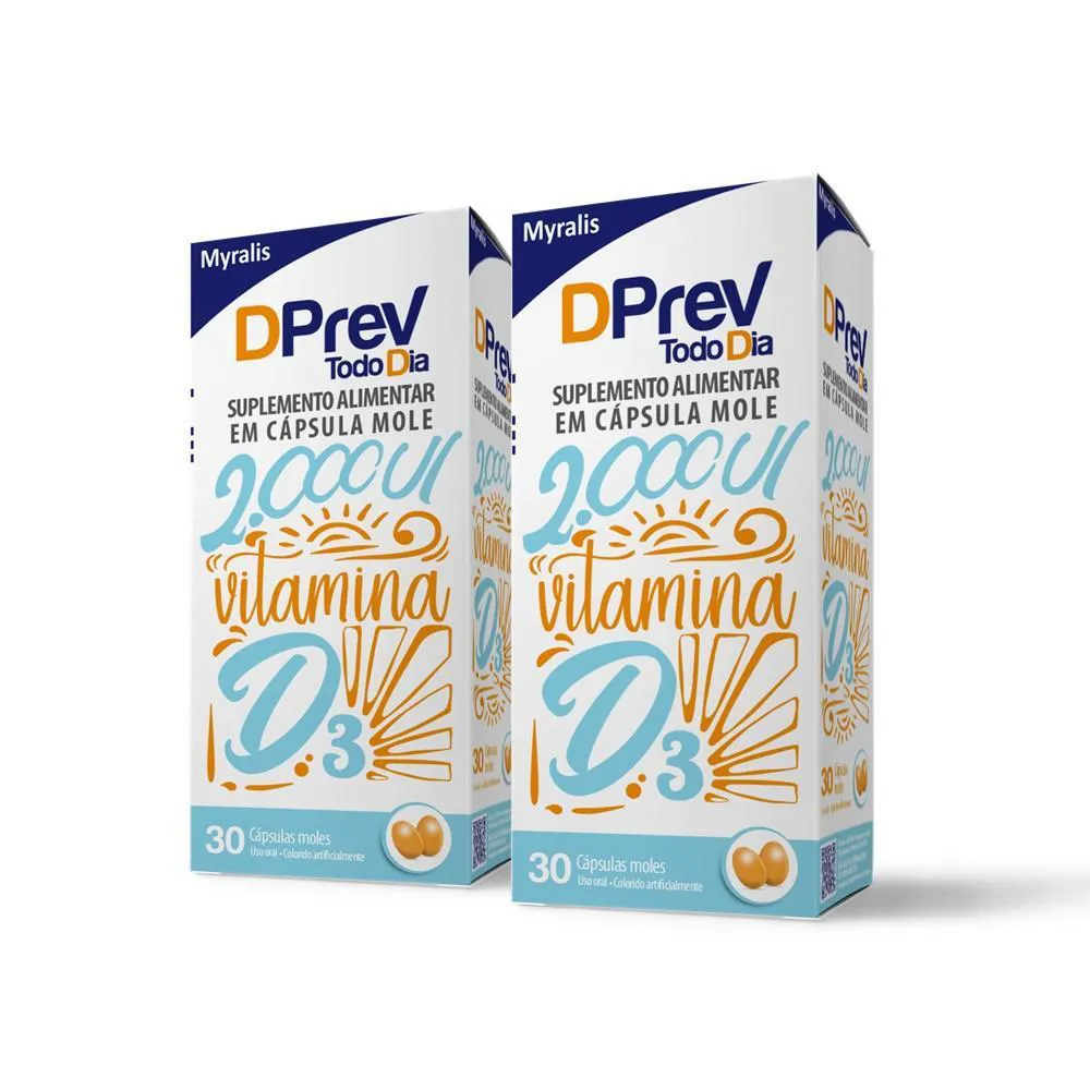 KIT VITAMINA D COLECALCIFEROL DPREV TODO DIA 2000UI C/30 CAPS 2 UN.