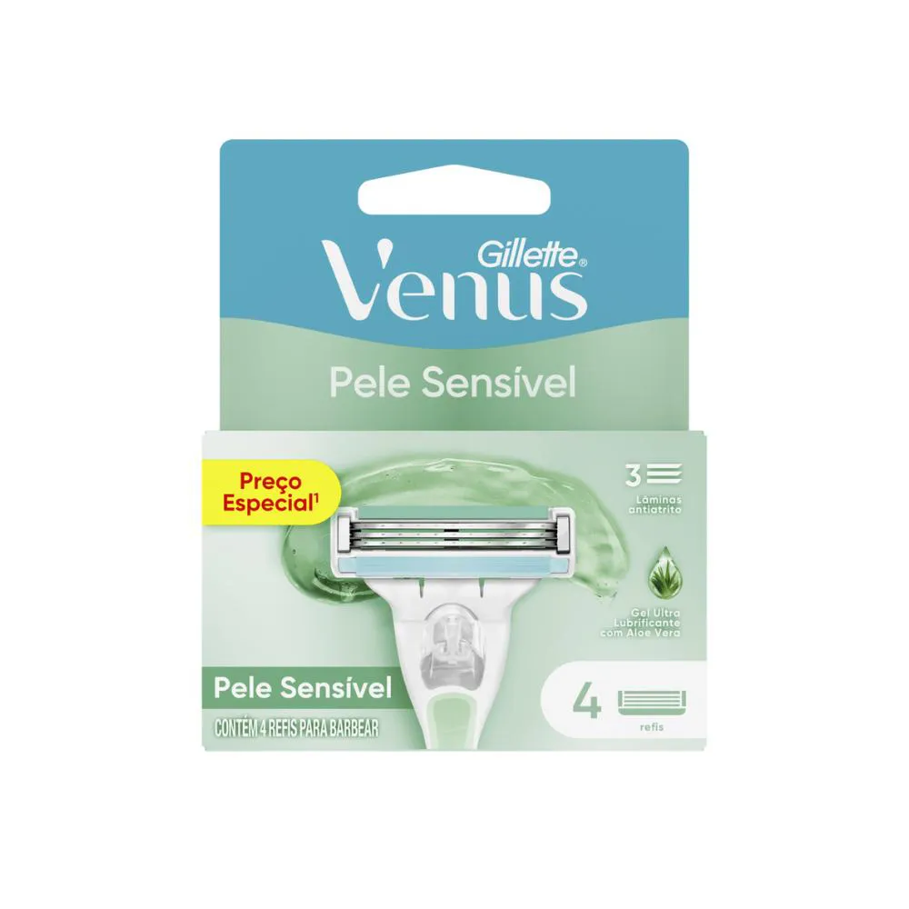 CARGA DE APARELHO PARA DEPILAR PELE SENSíVEL GILLETTE VENUS 4UND