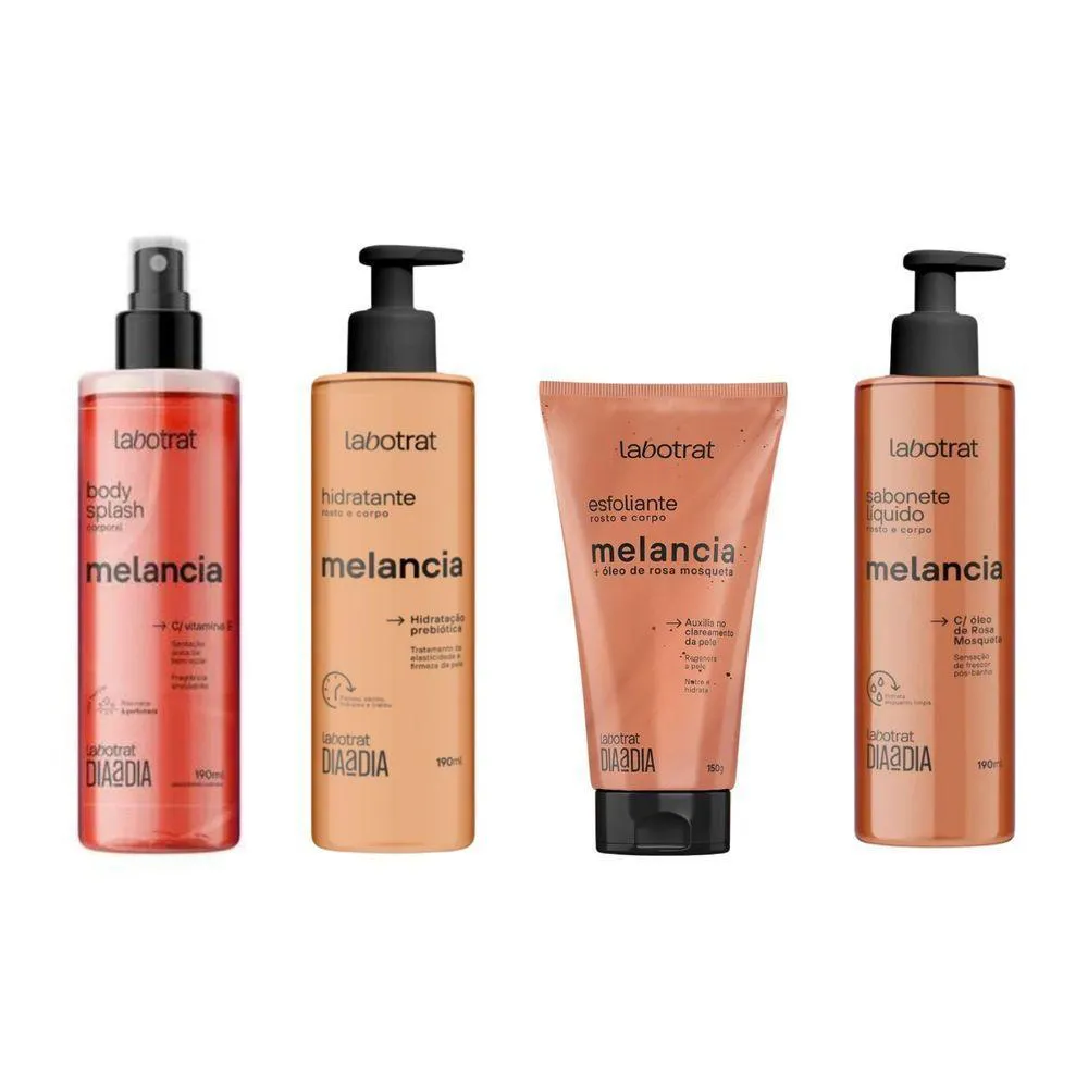 KIT LABOTRAT MELANCIA DIA A DIA SPLASH+HIDR+ESFOLIANTE+SABONETE