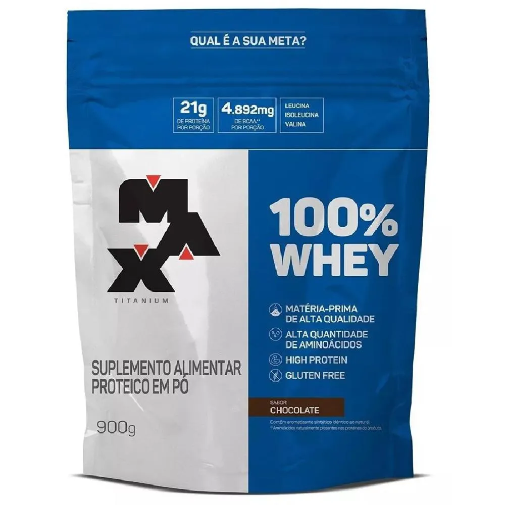 100% WHEY REFIL CHOCOLATE (900G) - MAX TITANIUM