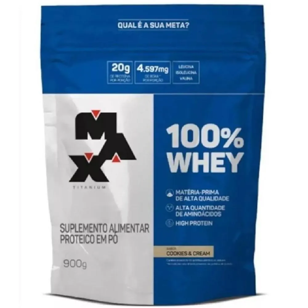 100% WHEY REFIL COOKIES AND CREAM (900G) - MAX TITANIUM