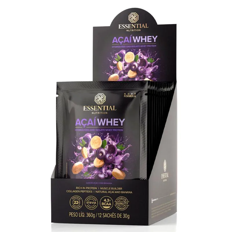 AçAI WHEY - (12 SACHêS 35G) - ESSENTIAL NUTRITION