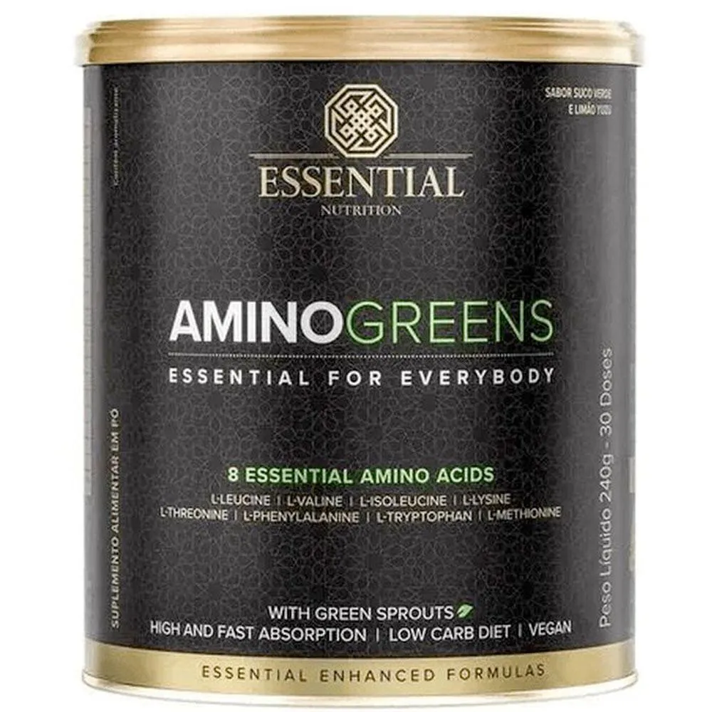 AMINO GREENS (240G) SUCO VERDE E LIMAO - ESSENTIAL NUTRITON