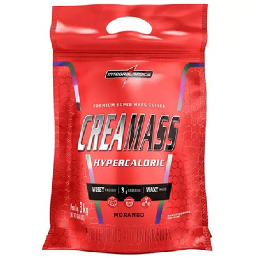 CREA MASS (3KG) MORANGO - INTEGRALMEDICA