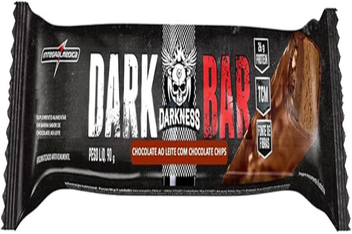 DARK BAR (90G) CHOCOLATE AO LEITE COM CHOCOLATE CHIPS - INTEGRALMEDICA