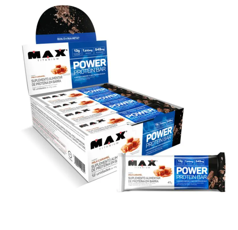 POWER PROTEIN BAR 	MILK CARAMEL (CX COM 12) - MAX TITANIUM