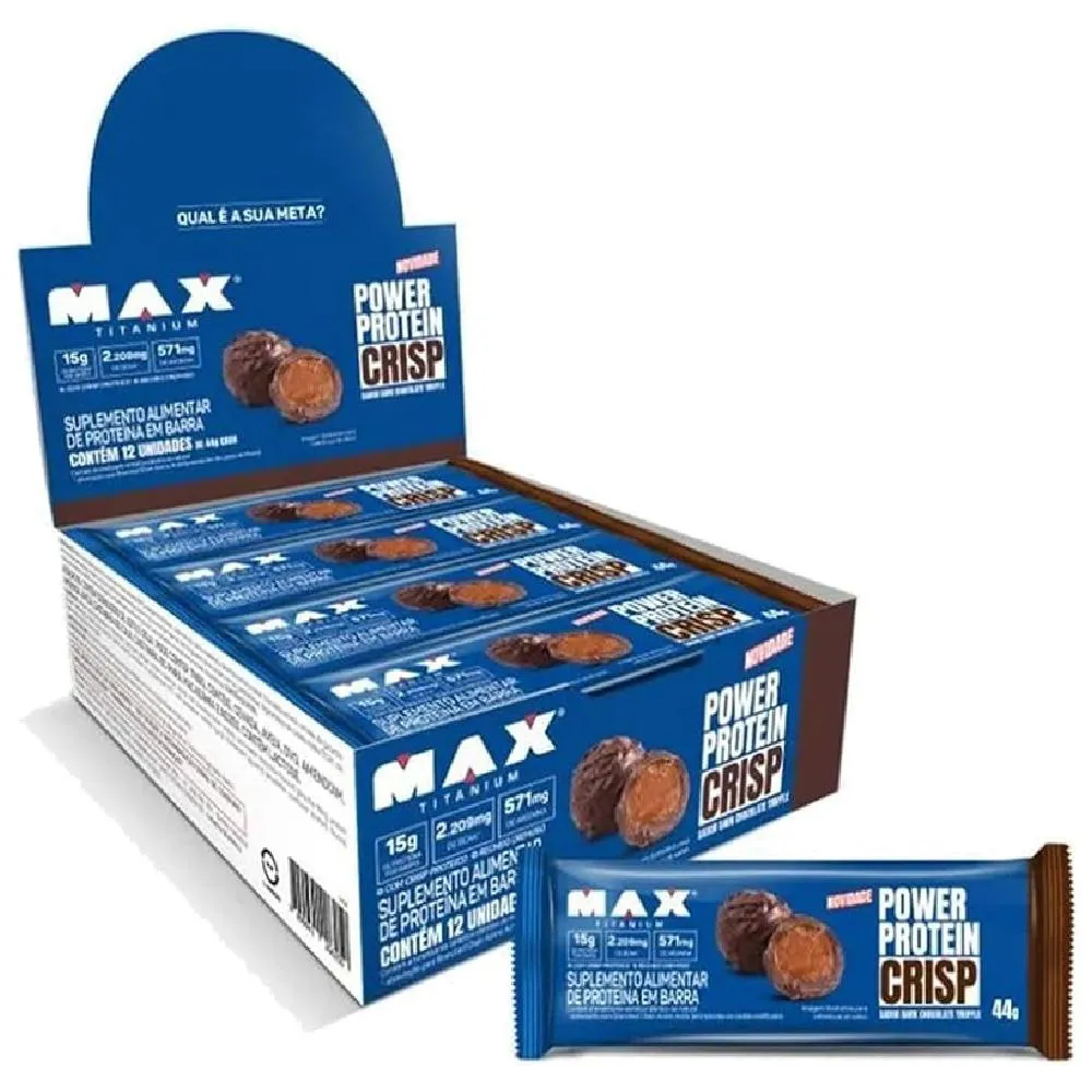 POWER PROTEIN CRISP BAR DARK CHOCOLATE (CX COM 12) - MAX TITANIUM