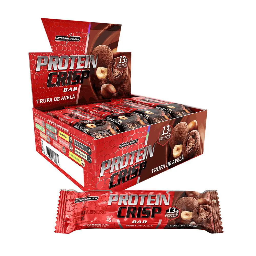 PROTEIN CRISP BAR TRUFA DE AVELã (CX C/12) - INTEGRALMéDICA
