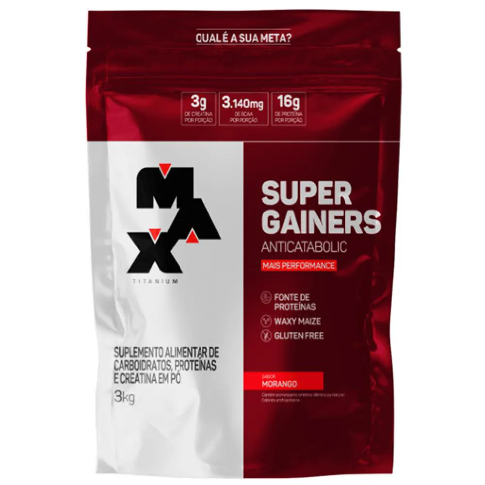 SUPER GAINERS REFIL MORANGO (3KG) - MAX TITANIUM