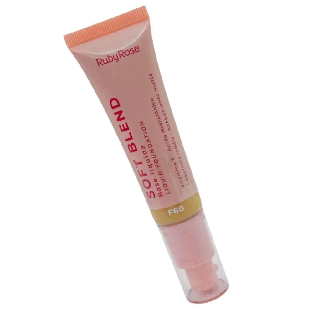 RUBY ROSE BASE LíQUIDA SOFT BLEND 30ML F60 - ACABAMENTO COM ALTA QUALIDADE