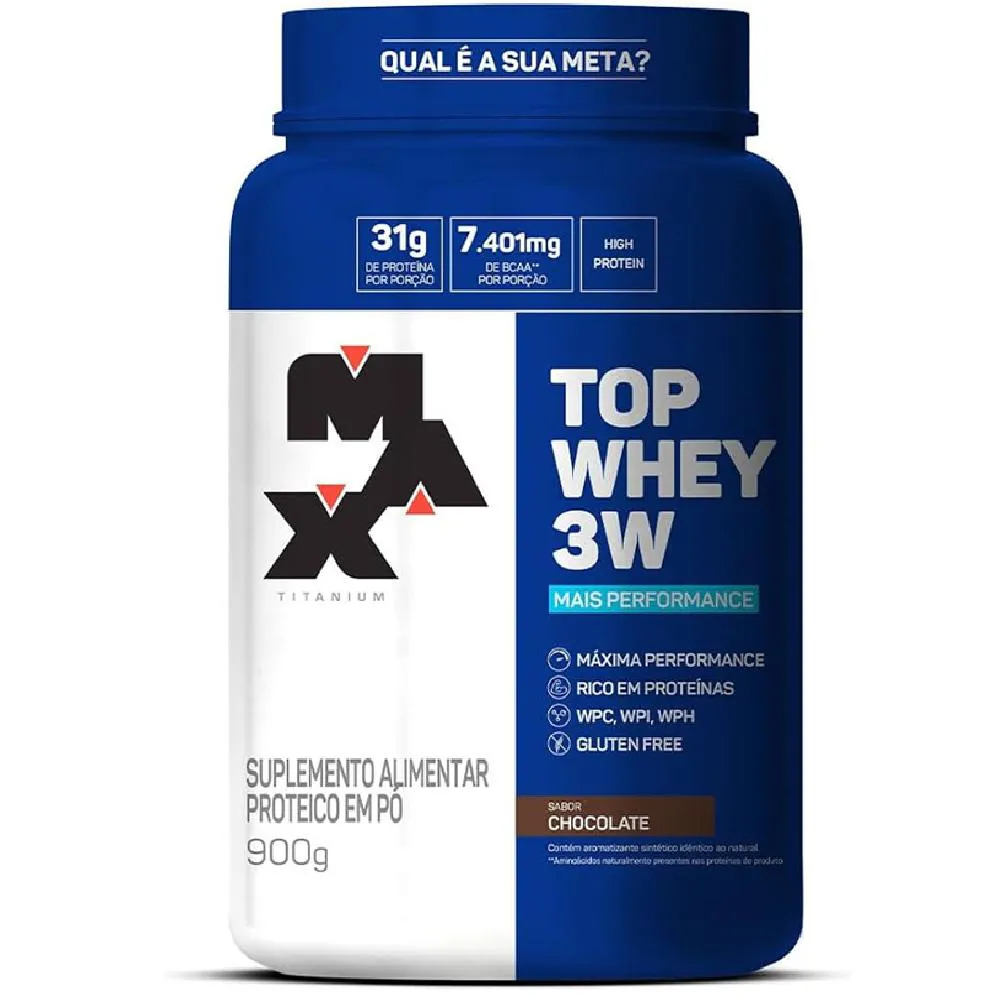 TOP WHEY 3W MAIS PERFORMANCE CHOCOLATE (900G) - MAX TITANIUM