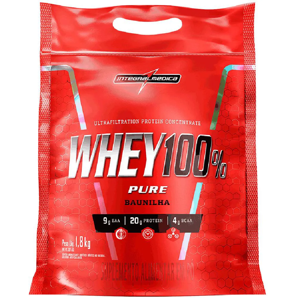 WHEY 100% PURE REFIL (1,8KG) BAUNILHA - INTEGRALMéDICA