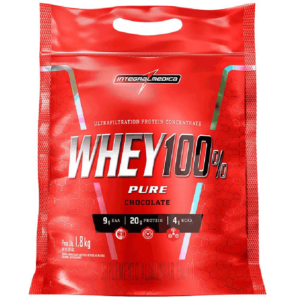WHEY 100% PURE REFIL (1,8KG) CHOCOLATE - INTEGRALMéDICA