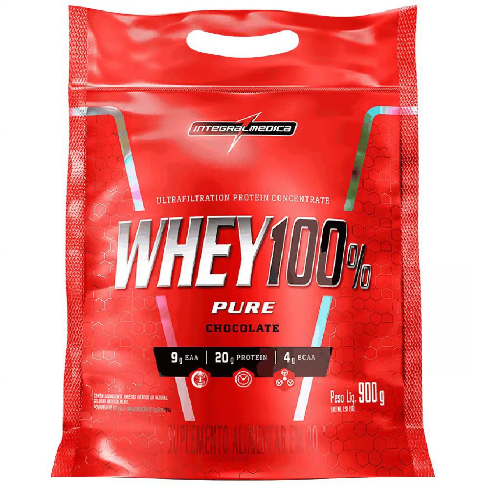 WHEY 100% REFIL CHOCOLATE (907G) - INTEGRALMEDICA